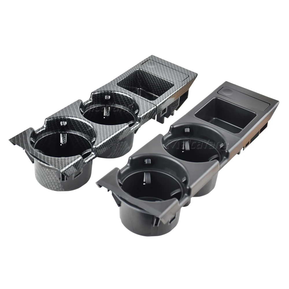 Dual Hole Car Front Center Console Storage Tray Box Coin + Cup Drink Holders For 1999-2006 BMW E46 3 Series 328I 51168217957