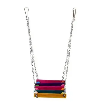 

Natural Wood Knots Block Rainbow Bridge Lovebirds Balance Exercise Training Bridge Stand Tiger Peony Bites Toy