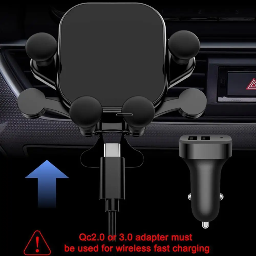 Универсальное беспроводное автомобильное зарядное устройство Qi для iPhone 11 Pro Xs Max X