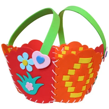 

DIY EVA Handmade Crafts Flower Sewing Weaved Basket Children Educational 3D Braid Basket