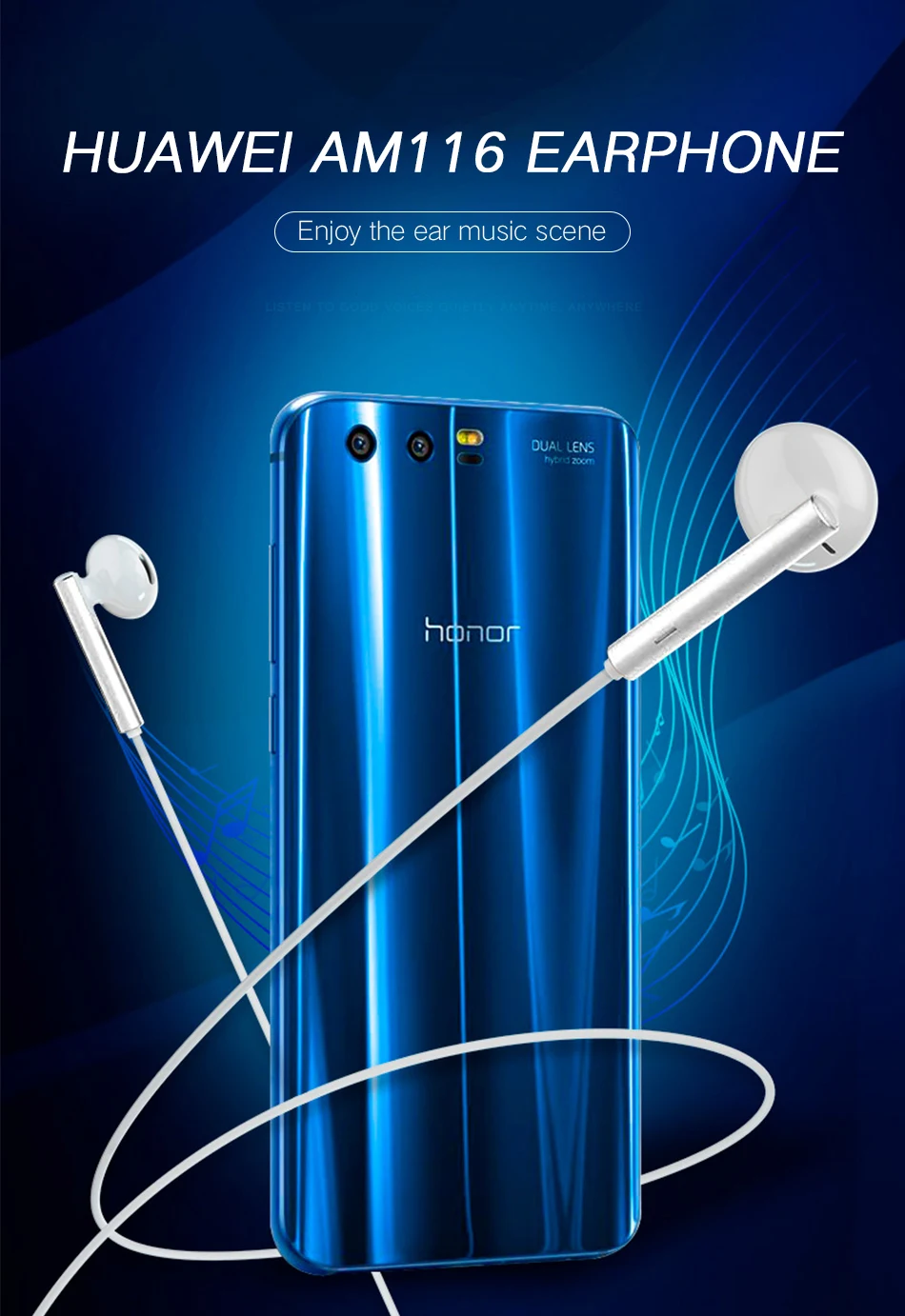 详情1Original Huawei P10 Plus Honor AM116 Earphone Metal With Mic Volume Control For HUAWEI P7 P8 P9 Lite Honor 5X 6X Mate 7 8 9