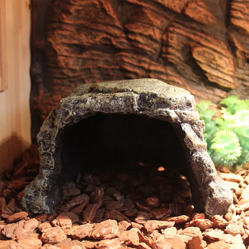 

18 * 18 * 12 Cm Durable Cat Bed Cave Fish Tank Terrarium Practical Aquarium Covered Cat Bed Reptile Creative Resin Pet Habitat