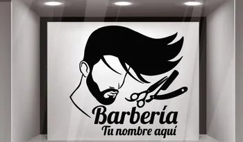 

Barber Shop Wall Sticker hair Salon Vinyl wall decal Make Up window decor poster art mural HJ1169