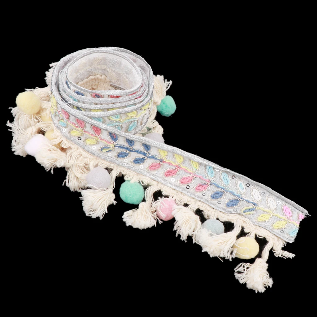 1Yard Pom Pom Trim Ball Fringe Sewing Lace Fabric Handmade Craft Accessories