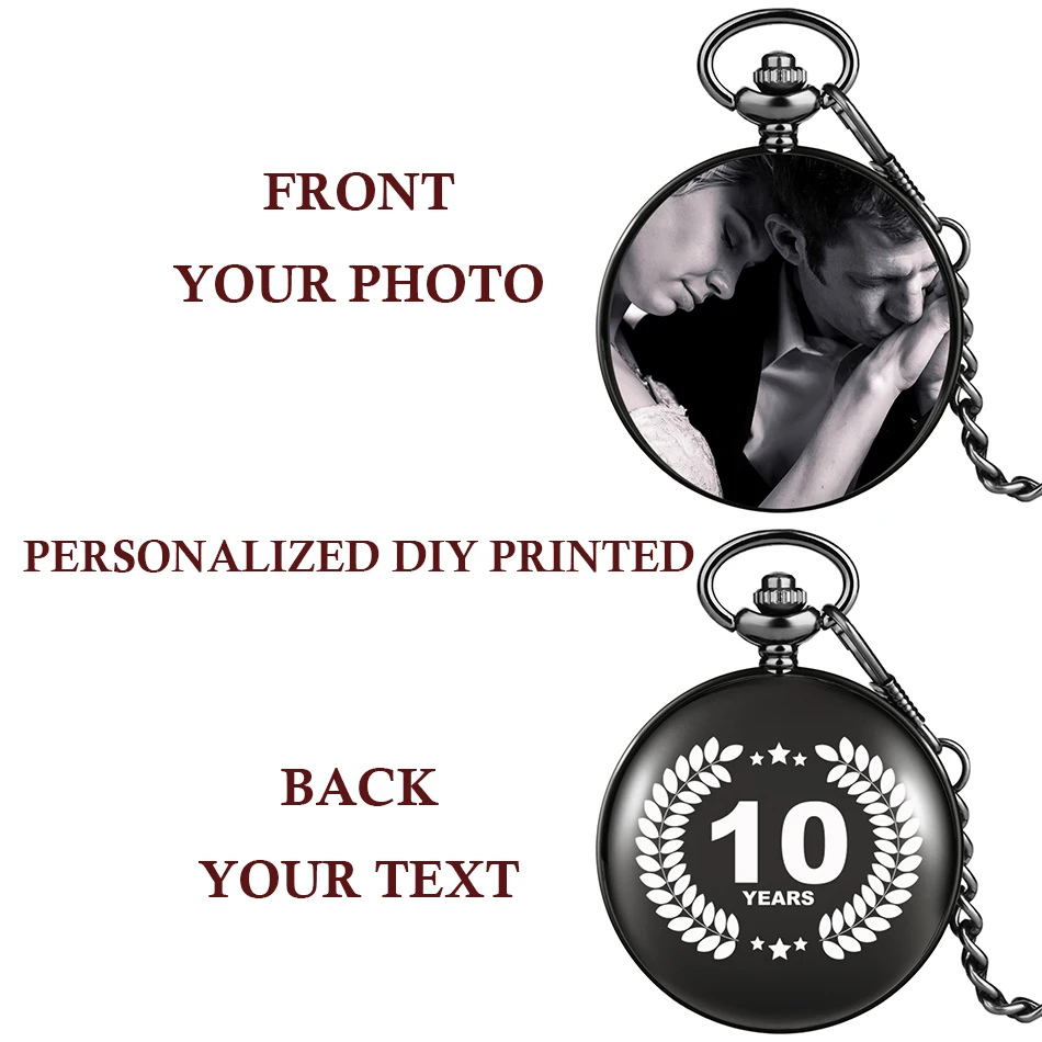 Low Cost Pocket-Watch Gifts Kids Couple Personalized-Printed Photo Text Quartz with for Friend 4001139681587