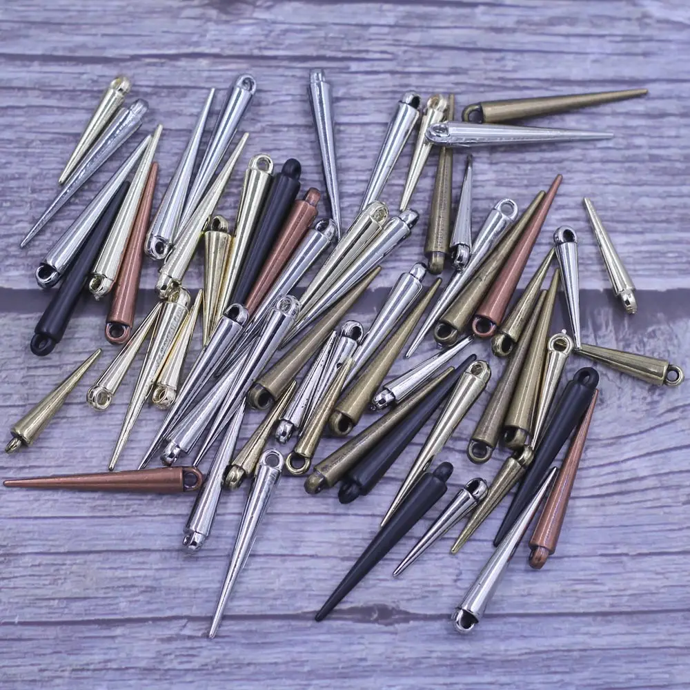 Anhänger, Spikes, Nieten, Punk-Nieten und -Spikes, Ohrringe, Kegel aus Acryl für Charms, Halsketten, Schmuck, DIY-Zubehör, 34 mm/23 mm, 50 Stück – Detail 6