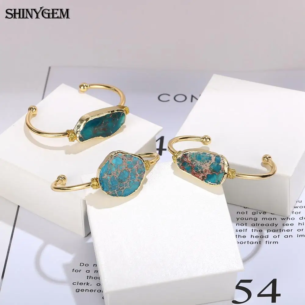 Женский Браслет манжета ShinyGem винтажный стиль естественный неправильной формы