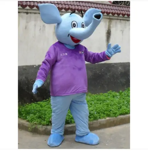 

New Version The lovely Elephant blue Mascot Costume Adult Birthday Party Fancy Dress Halloween Cosplay Outfits Clothing Xmas