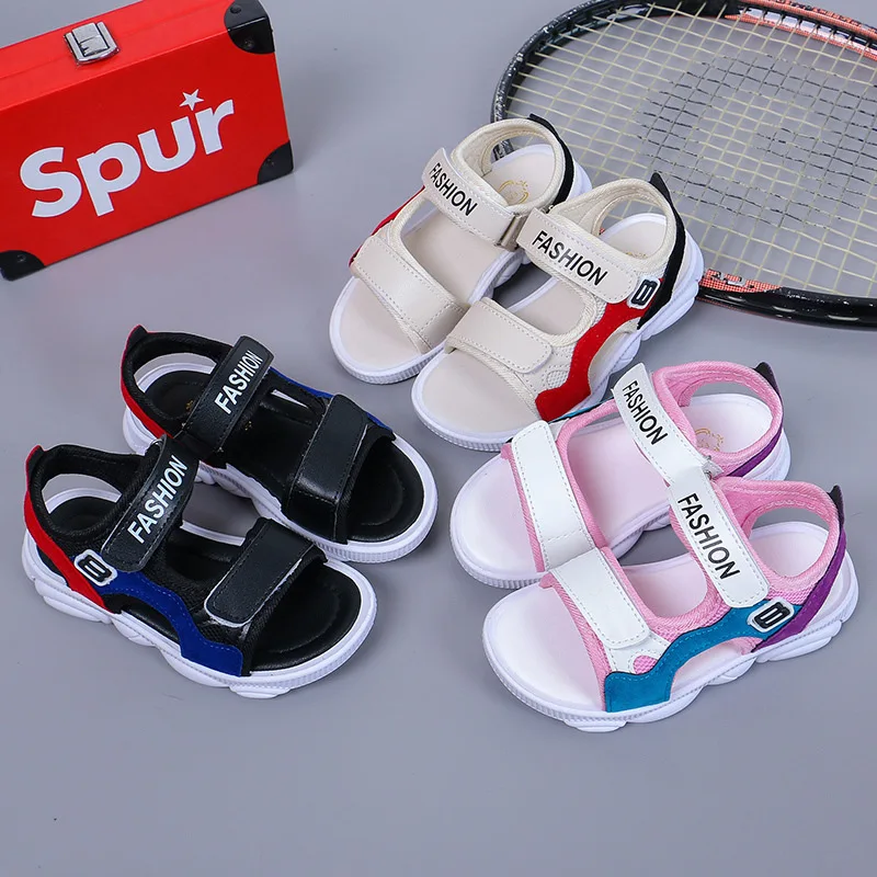 Summer New Kids Sandals Boys Girls Sport Casual Light Shoes Children Baby Flat Shoes Kids Beach Leather Sandals Fashion Sandals