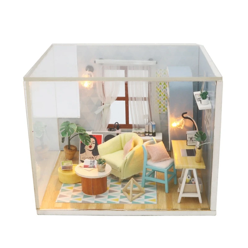 Миниатюрный деревянный кукольный домик Miniaturas кукольный дом мебель сборка 3D Diy кукольный домик головоломка игрушки для детей подарок на день рождения
