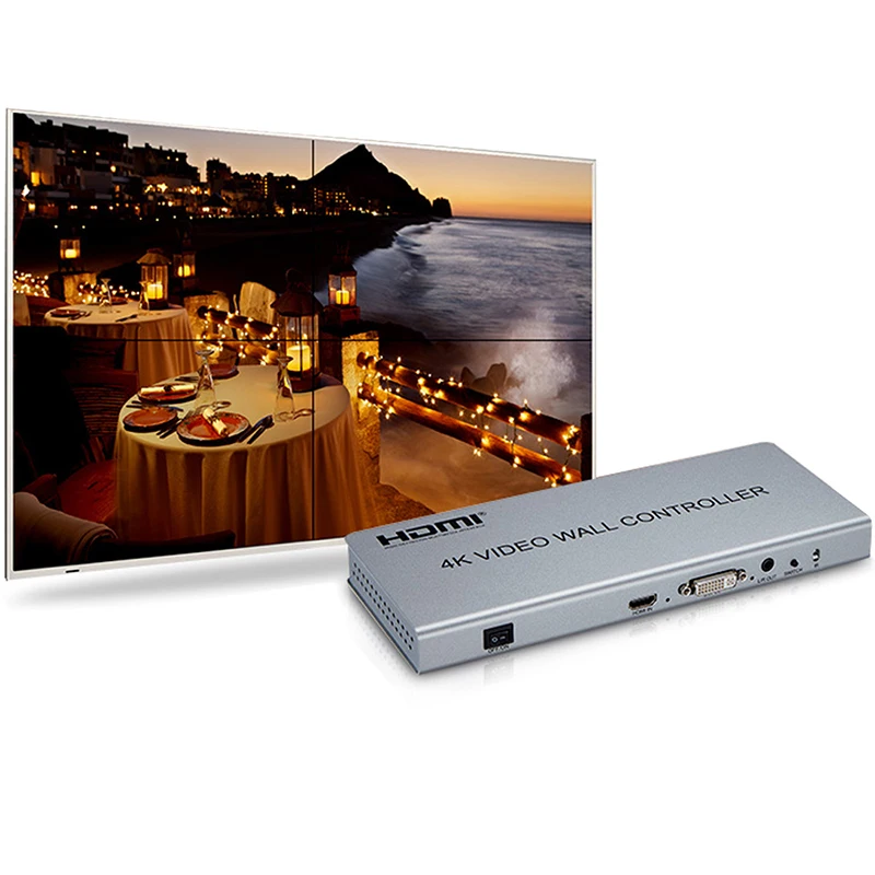 4K HDMI видео настенный контроллер 1X2 2X2 1X4 1 HDMI DVI вход 4 HDMI выход 4K тв процессор изображения сшитый видео настенный процессор