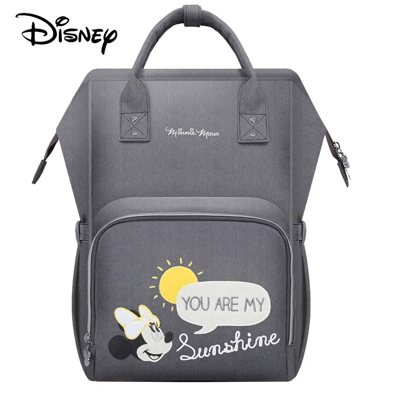 Сумка для подгузников disney, Usb, для ухода за ребенком, дорожный рюкзак для мамы, мамы, для беременных, водонепроницаемая сумка для подгузников, коляска, сумка для мальчика, Органайзер - Цвет: Серый