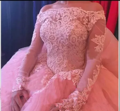 На заказ Vestidos de 15 anos, Длинные бальные платья из тюля с кружевной аппликацией розовое вечернее платье с рукавами г. Платье для девочек