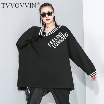 

Korea 2020 Spring new oversize hip hpp Asymmetrical t-shirt women Print Pullover Personality Tide korean Irregular tops YH765