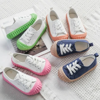 

Girls Canvas Shoes for Boys Spring Autumn White Running Sneakers Children Kids Shoes Soft and Comfortable Boys Flat School Shoes