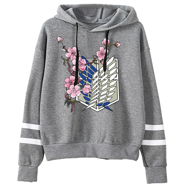 Anime Hoodie Attack on Titan Hoodied Long Sleeve Streetwear Harajuku Sweatshirt Men/Women Unisex Sport Hoody Oversized Tops TW.Gray
