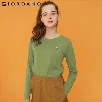 

Giordano Women Tshirts Stretchy Solid Crewneck Long Sleeve T Shirt Women Cotton And Spandex Soft Casual Camiseta Mujer 90329608