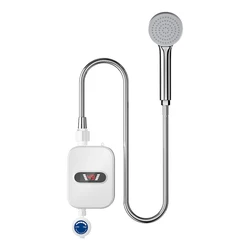Mini Instant Electric Water Heating Shower Set LCD Digital Display Kitchen Bathroom Tankless Hot Water Faucet Heater EU Plug