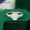 CxsJeremy 14K Rose Gold Moissanite Ring 6*8 1.5CT Oval moissanite Engagement ring Vintage cluster ring wedding BridalAnniversary ► Photo 1/6