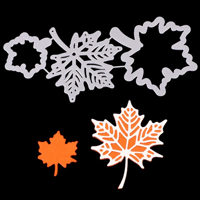 3Pcs/Set Maple leaf Metal Cutting Dies/stamps Scrapbooking For Paper Making Supplies Embossing Frame | Дом и сад