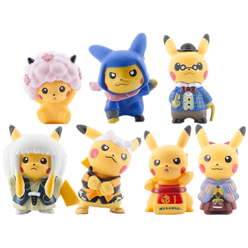 TAKARA TOMY Покемон 7 шт./компл. Косплэй вишня в цвету Пикачу аниме фигурки героев