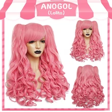Best Offers ANOGOL Long Body Wave Pink Lolita high temperature fiber brown Red Black Blonde Multi-color Synthetic Cosplay Wigs 2 Ponytails Best Offers ANOGOL Long Body Wave Pink Lolita high temperature fiber brown Red Black Blonde Multi-color Synthetic Cosplay Wigs 2 Ponytails