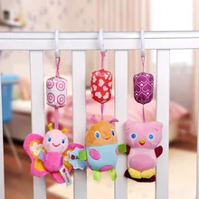 Мультяшные Развивающие игрушки для малышей, мобильная плюшевая детская игрушка, кровать, колокольчики, погремушки, колокольчики, детская кроватка, подвесная кровать