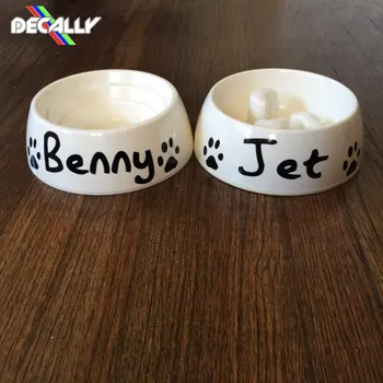 

4 Pcs Personalized Dog Name Pet Food Bowl Decor Sticker Cup Sticker Decorate Cup Dacal
