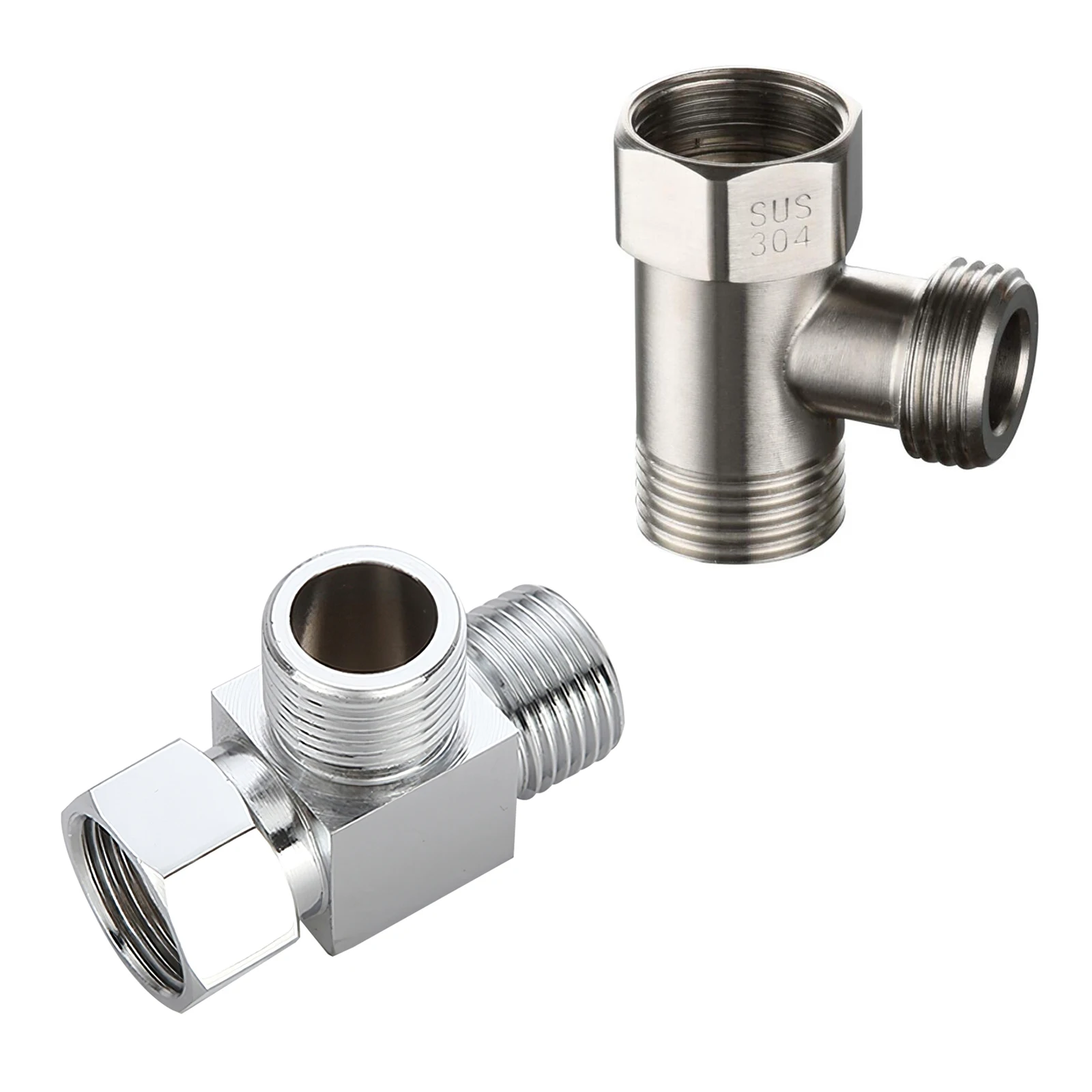 3 Way Valve Diverter G1/2 Inch T Adapter Bathroom Shower Faucet Water