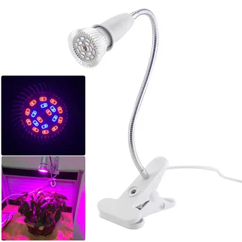 

E27 Indoor 18 Leds Grow Light With 360 Degrees Flexible Lamp Holder Clip Plant Flower Seedling Light For Hydroponic Desktop