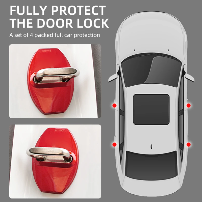 Car Door Lock Cover Stickers 4pcs For Seat Ibiza Leon cupra Ateca Arona Alhambra Tarraco