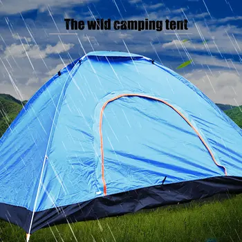 

Travel Blue Pyramid Tent Camping Tent Oxford Cloth Durable 3 Persons Hiking Folding Tent Bedding Mosquito Net Hunting Single