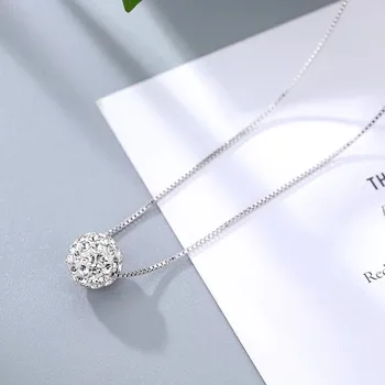 

Trendy Crystal Ball Necklace Stainless Titanium Necklace Transparent Invisible Chain Choker Women's Necklace Jewelry