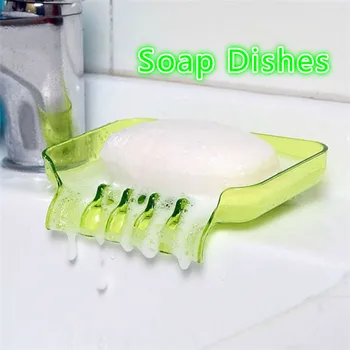

Non-Slip Soap Holder Waterfall Soap Box Candy Color Soap Dishes Toilet Drain Shower Tray Rack Draining Soap Box