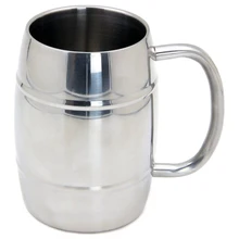 ABUI-Stainless Steel Mug Metal Drinkware Cups Beer Coffee Tea Mug Double Wall Traveling Outdoor Camping Water Mug-300Ml