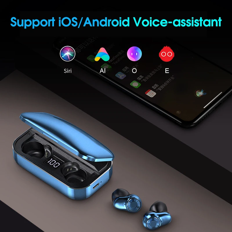 Bluetooth наушники DSP с шумоподавлением TWS Беспроводные bluetooth 5,0 стерео наушники светодиодный дисплей спортивные водонепроницаемые наушники