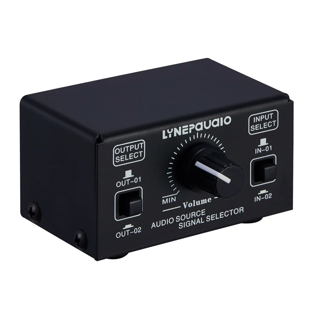 

2 in 2 out speaker switcher, 2 in 1 out audio source signal selection switcher, headphone switcher with volume adjustment