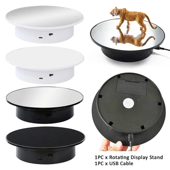 

For Jewelry Photography Electric Model Hobby Turntable Motorized Multifunction Watch ABS Rotating Display Stand USB Rechargeable