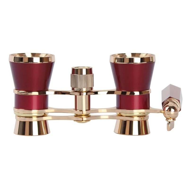 

Red 3X25 Opera Binocular Coated Lens Telescope Opera Glasses Coated Theater Glass Lady Glass Handle Women Girls Gifts