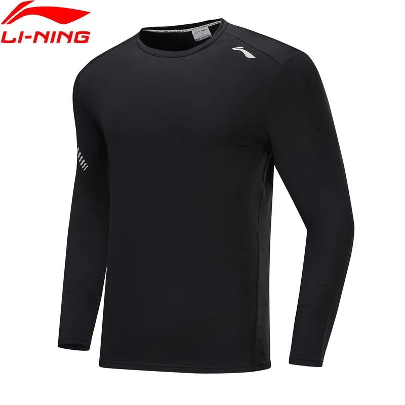Мужские футболки Li-Ning для сухого бега с длинным рукавом удобные дышащие