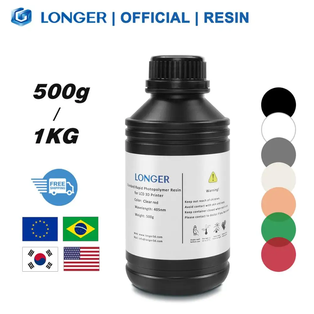 LONGER 405nm UV Resin for Orange 10 & Orange 30 3D Printer Printing Material 500g/1KG Volume Compatible for Photon & Photon S|3D Printing…