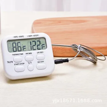

1 pcs Digital Oven Thermometer Kitchen Food Cooking Meat Grill Probe With Timer Water Milk Temperature Cooking Kitchen Tools