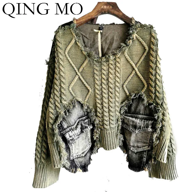 QING MO Women Pullovers Sweater 2020 Autumn Woolen