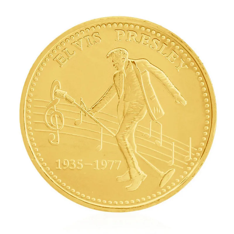 Золото/серебро Элвис 1935 1977 из серии игр The King of N рок н ролл Gold арт памятная монета в