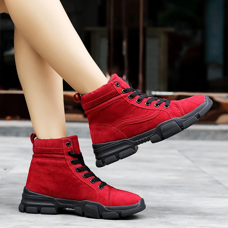 ERNESTNM/женские ботинки; коллекция года; Зимние ботильоны; botas mujer invierno; теплая плюшевая женская обувь; Узкие ботинки из искусственной замши; пикантная красная обувь