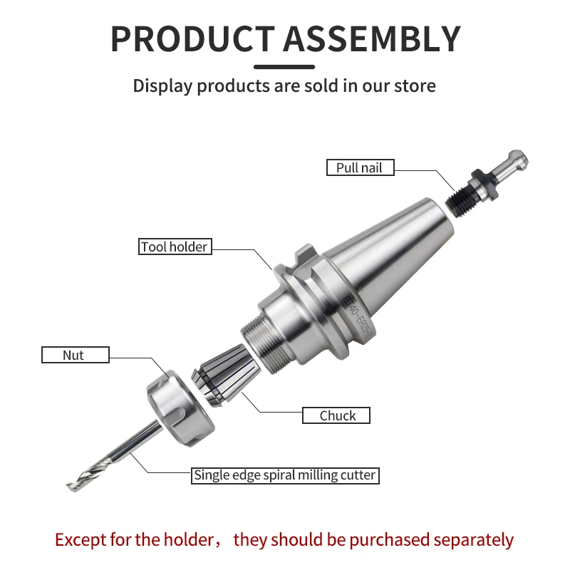 Tool holder BT30 BT40 knife shank ER16 ER20 ER25 ER32 ER40 70 100L knife shank for CNC machining center spindle