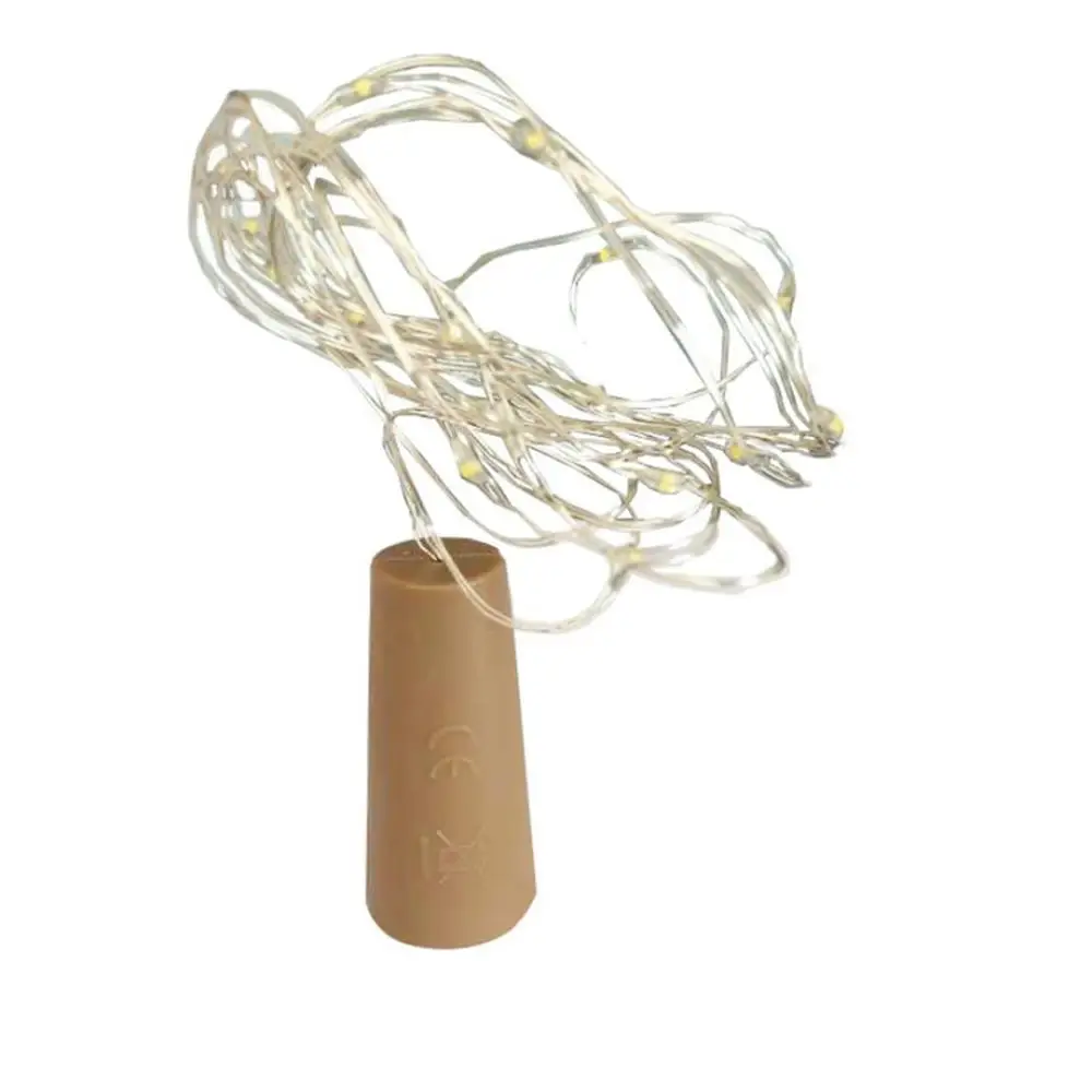

Chic Cork Shaped Bottle Stopper Light Star Garland Wine Led Plug Copper Wire String Lights For Christmas Party Decor