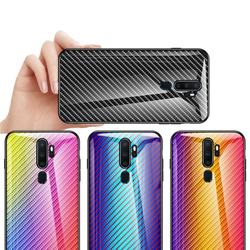 Чехол для телефона Oppo A9 A5 2020 премиум-класса из углеродного волокна закаленное