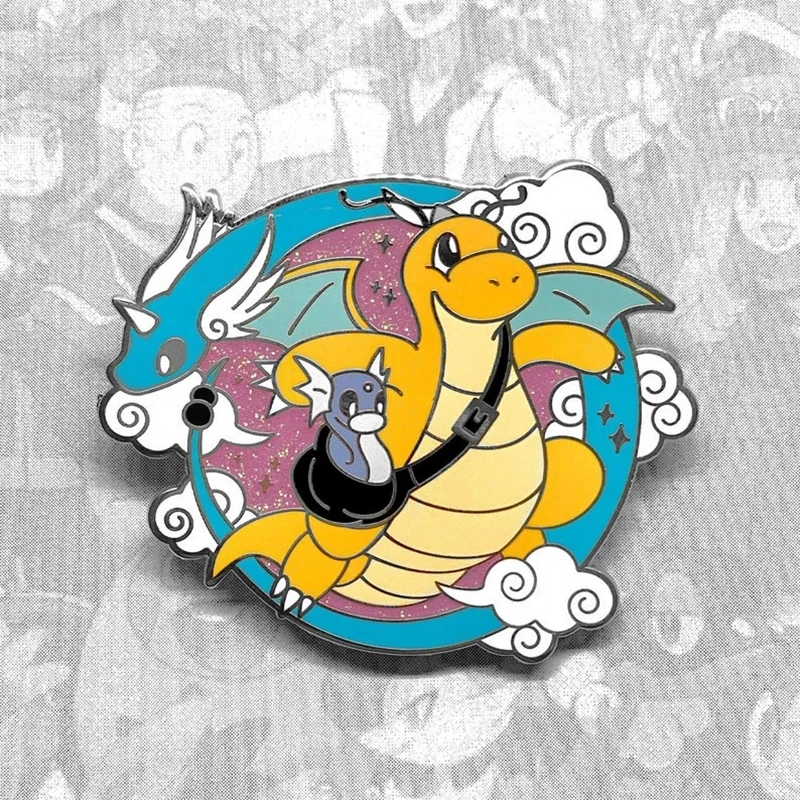 Мультяшный аниме Elf Dratini Dragonair мессенджер драгонит жесткая эмалированная шпилька