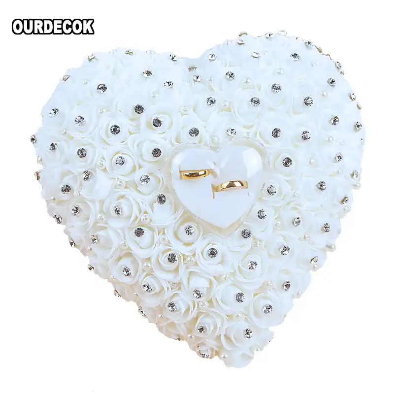 Свадебные сувениры трусики с кольцом Подушка с транспарантной коробкой дизайн сердца с горный хрусталь и жемчуг Декор свадебное кольцо чех...